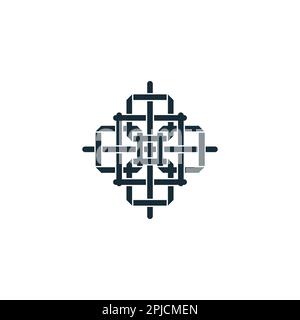 Wire Plaited Icon Design Template Elements Stock Vector