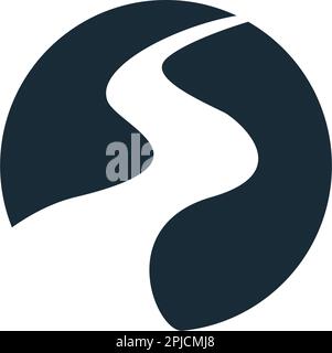 River Pathway, Creek Icon Vector Logo Template Illustration Design Stock Vector