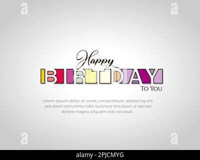 Happy Birthday. Beautiful greeting card poster with calligraphy text lettering on a white background isolated vector. Stock Vector