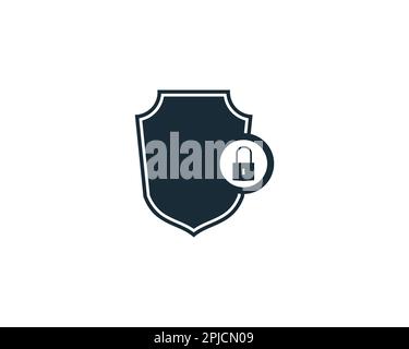 Shield and Padlock Icon Design Template Elements Stock Vector