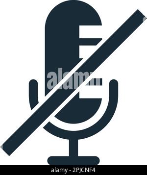 Microphone Muted Icon Vector Logo Template Illustration Design Stock Vector