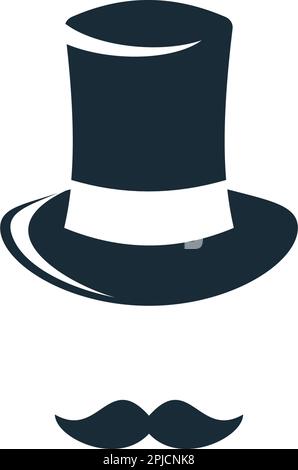 Vintage Hat, Retro Face with Mustache Icon Vector Logo Template Illustration Design Stock Vector