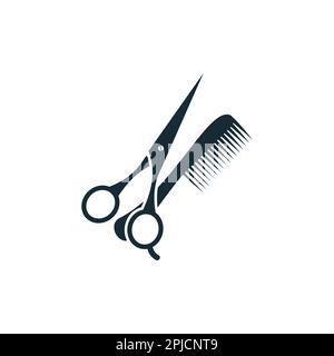 Scissor and Comb Barbershop Icon Design Template Elements Stock Vector