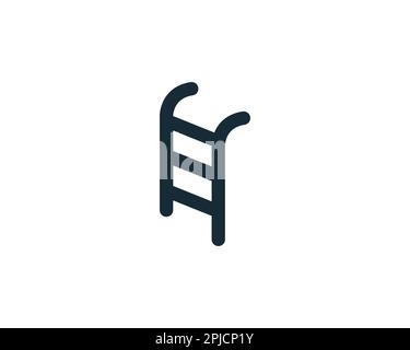 Pool Ladder Icon Design Template Elements Stock Vector