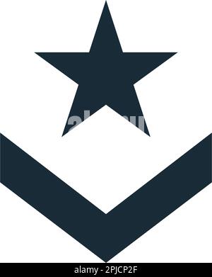 Military rank badge icon logo sign vector outline in black and white ...