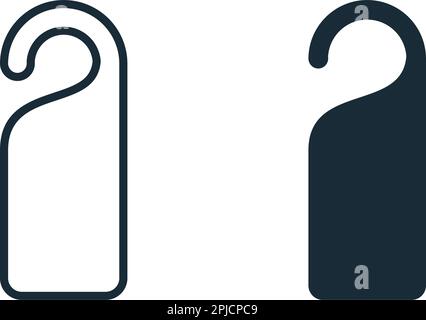 Hanging Tag Door of The Hotel Icon Vector Logo Template Illustration Design Stock Vector