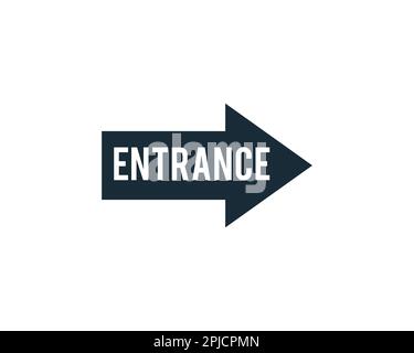 Icon entrance to doorway, arrow in door entrance to inside room Stock ...