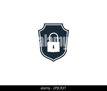 Padlock Shield Icon Vector Logo Template Illustration Design Stock Vector