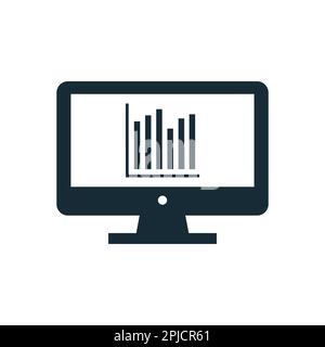 Monitor, LCD, LED Finance Diagram Icon Design Template Elements Stock Vector