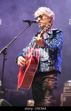 Madrid, Spain. 01st Apr, 2023. Singer Manuel Spain Santaella of the group La Guardia performs during the concert at the festival Yo Fui a EGB tour 2023 at the Wizcenter in Madrid. Credit: SOPA Images Limited/Alamy Live News Stock Photo