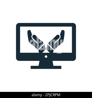Monitor, LCD, LED Hand Icon Design Template Elements Stock Vector
