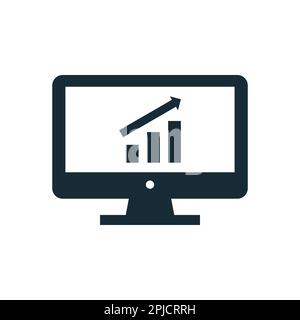 Monitor, LCD, LED Finance Diagram Icon Design Template Elements Stock Vector