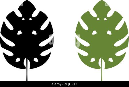 Monstera Deliciosa Leaf Icon Vector Logo Template Illustration Design Stock Vector