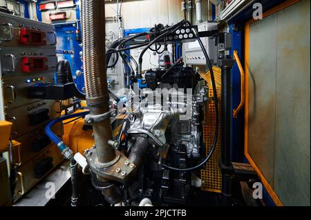 Measuring temperature of internal combustion Engine turbine by laser  infrared thermometer Stock Photo - Alamy