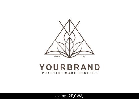 Cannabis lab CBD hemp cannabidiol logo design vector inspiration Stock Vector