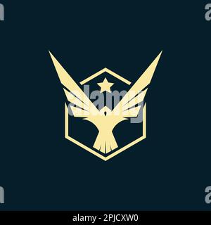 Eagle company vector icon. Eagle company program on black, background Stock Vector