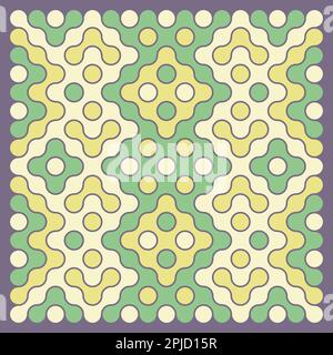 Random color rounded truchet tiling illustration Stock Vector