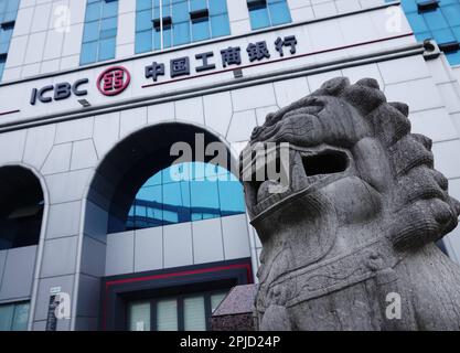 YICHANG, CHINA - MARCH 31, 2023 - Industrial and Commercial Bank of China in Yichang, Hubei province, China, April 1, 2023. March 30, 2023, Industrial Stock Photo