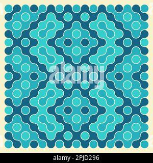 Random color rounded truchet tiling illustration Stock Vector