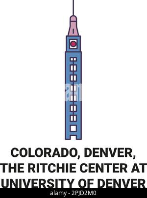 United States, Colorado, Denver, The Ritchie Center At University Of Denver travel landmark vector illustration Stock Vector