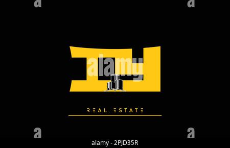 Real Estate letters Initials Monogram logo IY , YI Stock Vector