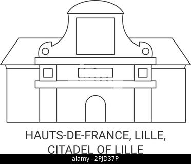 France, Hautsdefrance, Lille, Citadel Of Lille travel landmark vector illustration Stock Vector