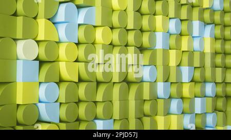 Wall from three-dimensional geometric forms. Bauhaus style. Stock Photo