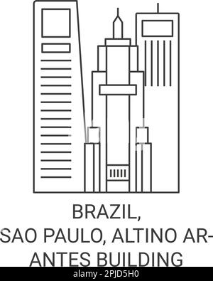 Brazil, Sao Paulo, Altino Arantes Building travel landmark vector illustration Stock Vector