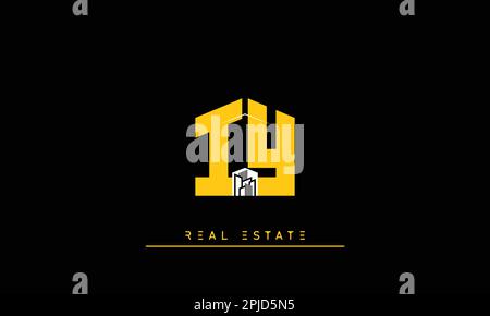 Real Estate letters Initials Monogram logo IY , YI Stock Vector