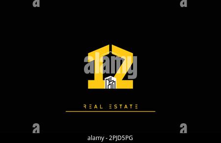 Real Estate letters Initials Monogram logo IZ , ZI Stock Vector