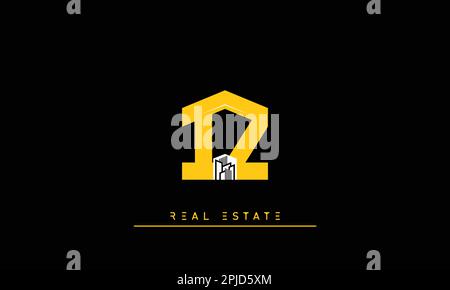 Real Estate letters Initials Monogram logo IZ , ZI Stock Vector
