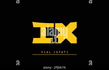 Real Estate letters Initials Monogram logo IX , XI Stock Vector