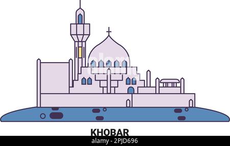 Saudi Arabia, Khobar travel landmark vector illustration Stock Vector