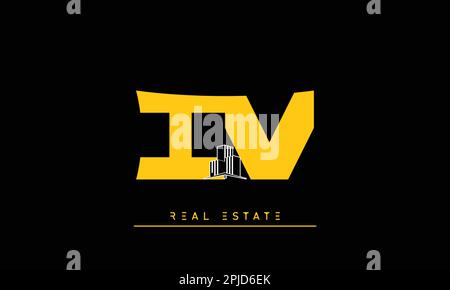 Real Estate letters Initials Monogram logo IV , VI Stock Vector