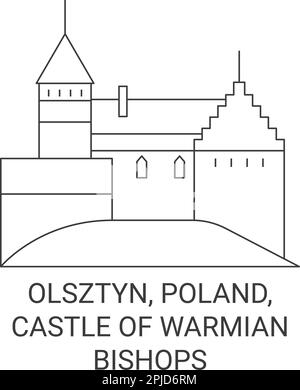 Poland, Olsztyn, Castle Of Warmian Bishops travel landmark vector illustration Stock Vector