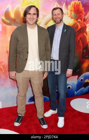 Michael Jelenic, Aaron Hovath 04/01/2023 The Special Screening of The Super Mario Bros. Movie held at the Regal LA Live in Los Angeles, CA Photo by Izumi Hasegawa/HollywoodNewsWire.net Credit: Hollywood News Wire Inc./Alamy Live News Stock Photo