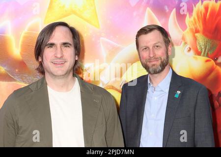 Michael Jelenic, Aaron Hovath 04/01/2023 The Special Screening of The Super Mario Bros. Movie held at the Regal LA Live in Los Angeles, CA Photo by Izumi Hasegawa/HollywoodNewsWire.net Credit: Hollywood News Wire Inc./Alamy Live News Stock Photo