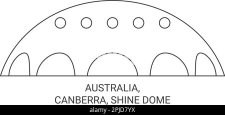 Australia, Canberra, Shine Dome travel landmark vector illustration Stock Vector