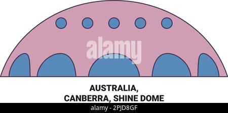 Australia, Canberra, Shine Dome travel landmark vector illustration Stock Vector