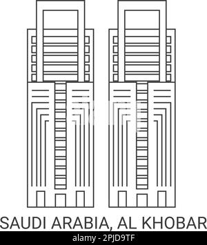 Saudi Arabia, Khobar, travel landmark vector illustration Stock Vector