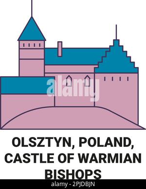 Poland, Olsztyn, Castle Of Warmian Bishops travel landmark vector illustration Stock Vector