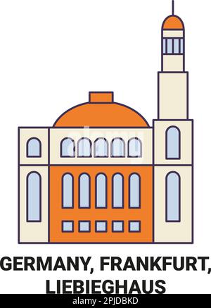 Germany, Frankfurt, Liebieghaus travel landmark vector illustration Stock Vector