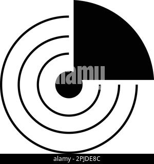Vector radar icon - linear radiolocation sign Stock Vector