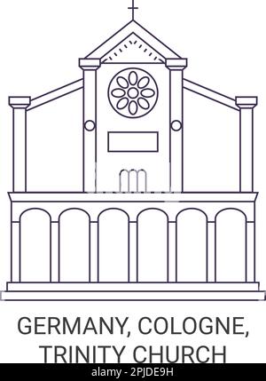Germany, Cologne, Trinity Church travel landmark vector illustration Stock Vector