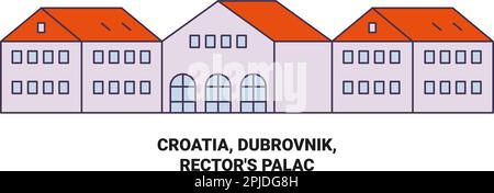 Croatia, Dubrovnik, Rector's Palac travel landmark vector illustration Stock Vector