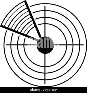 Vector radar icon - linear radiolocation sign Stock Vector