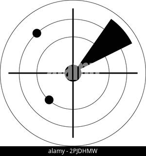 Vector radar icon - linear radiolocation sign Stock Vector