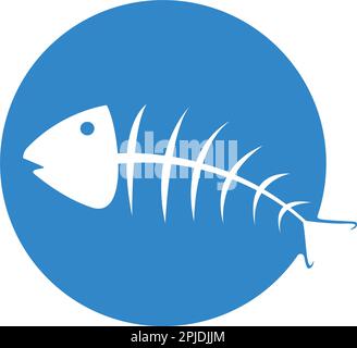 fishbone logo vector illustration design template. Stock Vector