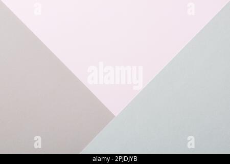 Abstract Pastel and Muted Tones Paper Texture Minimalist Background. Geometrical pale colored paper flat lay background. Minimalism, geometry and symm Stock Photo