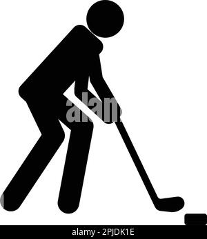 hokey icon,Ice hokey players silhouettes, sport team vector icons playing on ice rink arena. Ice hockey team players goalkeeper, forward, winger, refe Stock Vector